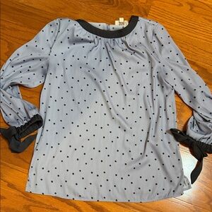 LOFT Blue Polka Dot Blouse